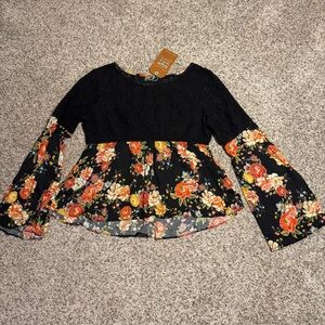 NWT Farm Rio Floral Black Women's Top - M